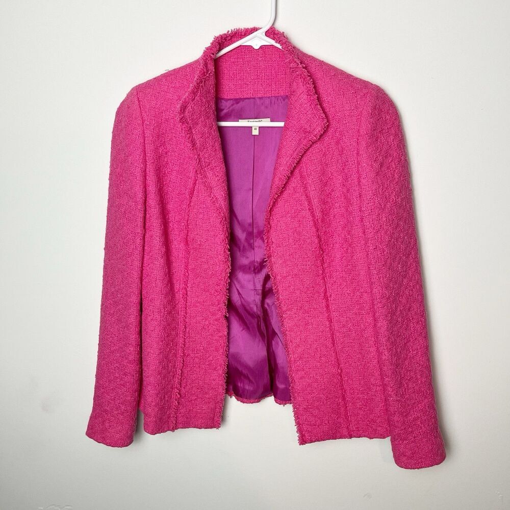 Santorelli Fiona 3 Jacket Tweet Blazer Pink‎ Size 40​